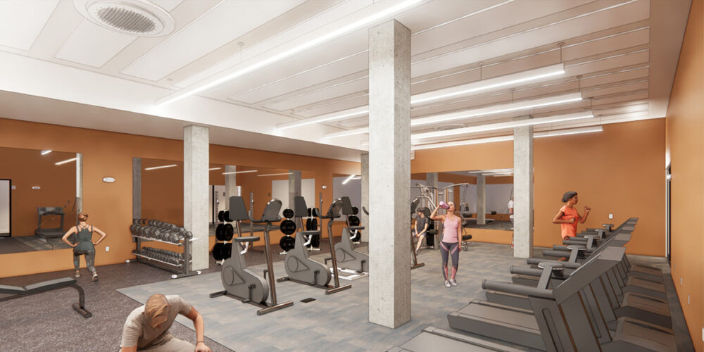 Apartment fitness room rendering