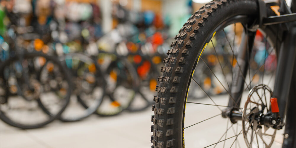 Close up of bike in apartment bike storage